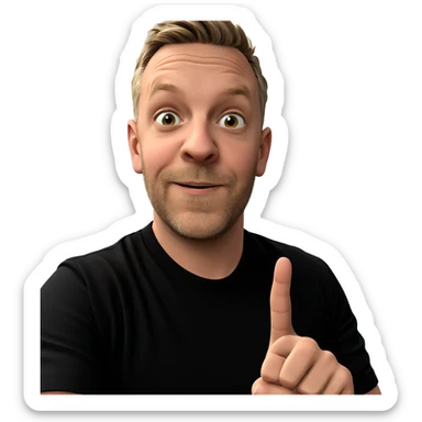 smiling boy in black shirt sticker