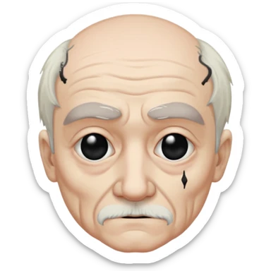 grungy emo old man sticker