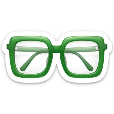 Green Square Spects, transparent glass. only spects. sticker