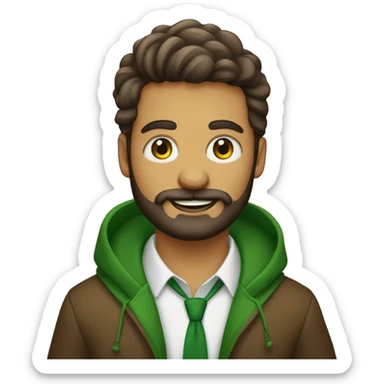 Jovem advogado com barba castanha e olhos verdes sticker