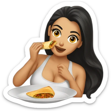 kim kardashian eating a masala dosa sticker