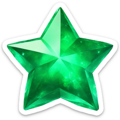 3D big emerald star sticker