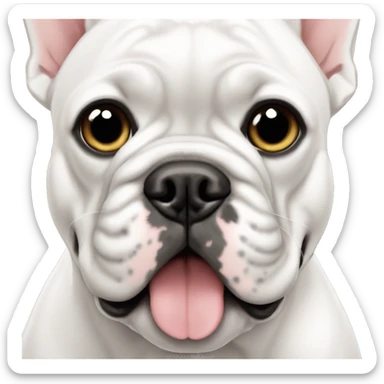 French bulldog white color with black dots sticker
