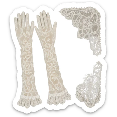 vintage rococo lace gloves  sticker