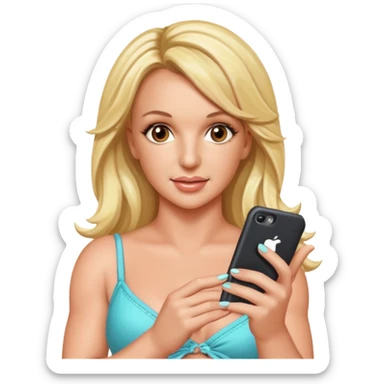 Britney Spears scrolling phone sticker