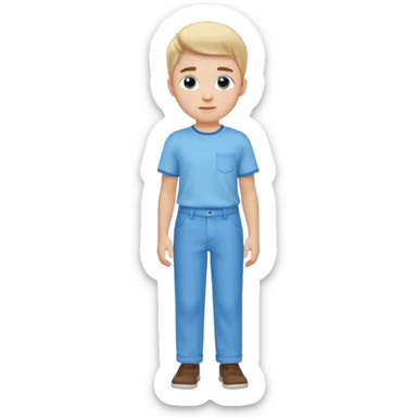 Sky blue pant and shirt boy sticker