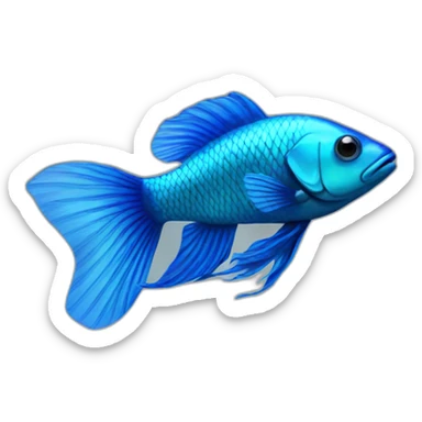blue beta fish sticker