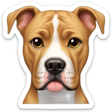 cute blond dog ears up pitbull boxer dark snout sticker