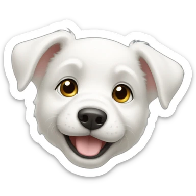 a white puppy on vortex sticker