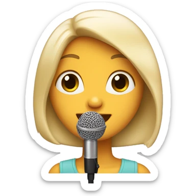 Singing girl in microphone sticker
