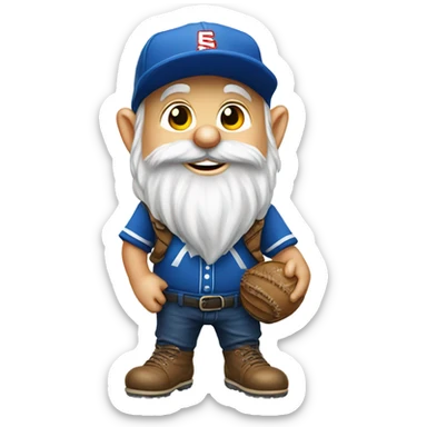Gnome with baseball hat sticker