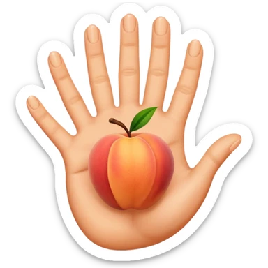 hand print on peach sticker