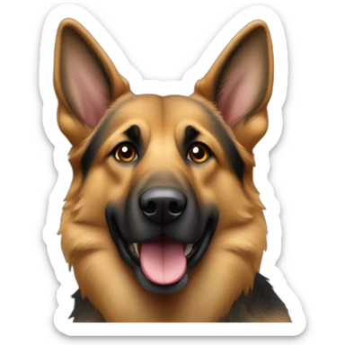 Berger allemand avec des Cœur dans les yeux et les oreilles qui tombent sticker