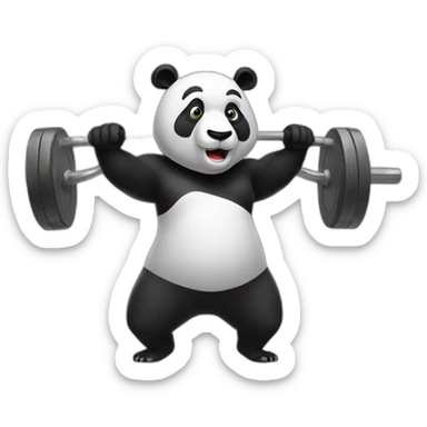 Panda weightlifting  sticker