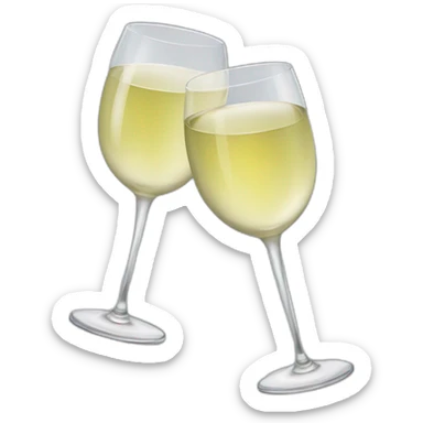 Two glasses of white wine are clink sticker