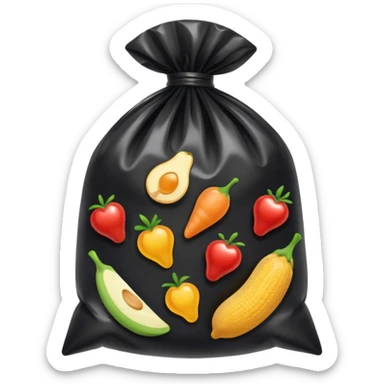 Black bag plastic meal sticker