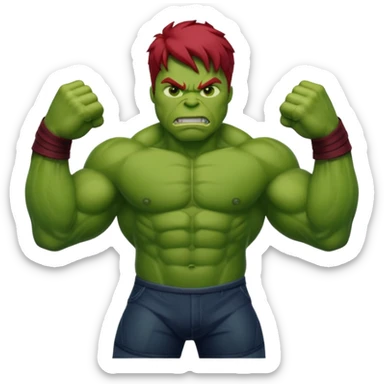 Hulk with red hair  sticker