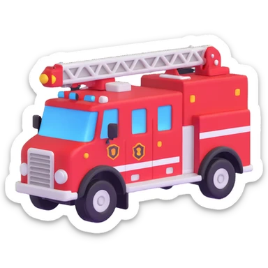 red and black fire truck sticker