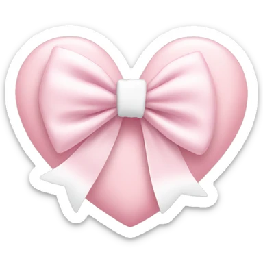 baby pink heart with a white bow tied around it sticker