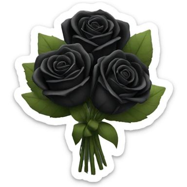 Bouquet of black roses sticker