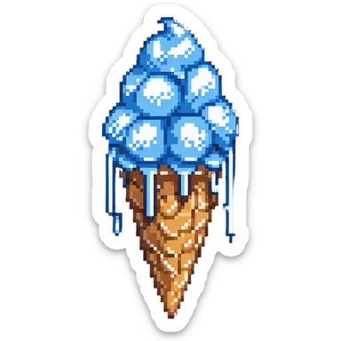 ice cream cone dripping sticker