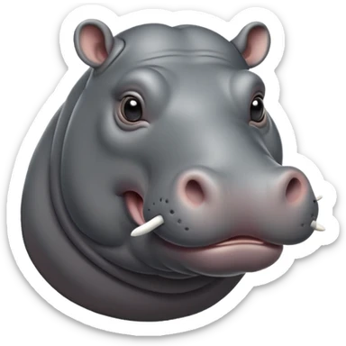 cinematic-noble-hippo-portrait-emoji,-poised-and-regal,-with-a-massive,-robust-build-and-a-smooth,-sleek-slate-gray-hide,-deep-set-soulful-eyes,-simplified-yet-sharp-and-sophisticated-features,-highly-detailed,-glowing-with-a-soft radiance sticker