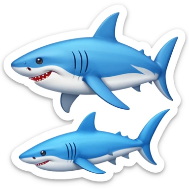 Un tiburón con zapatos azules sticker