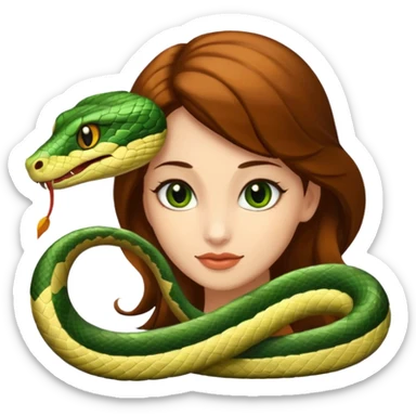 snake with girl face sticker