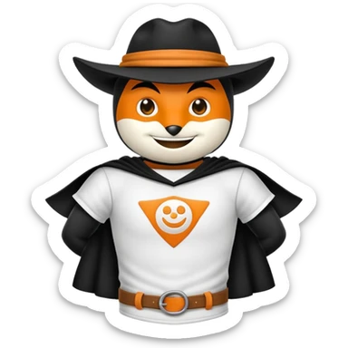 Diseña un zorro mascota promocionando empresa sticker