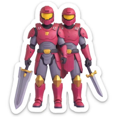 male Halo Spartan warrior with weathered armor and nomadic traveling supplies sticker