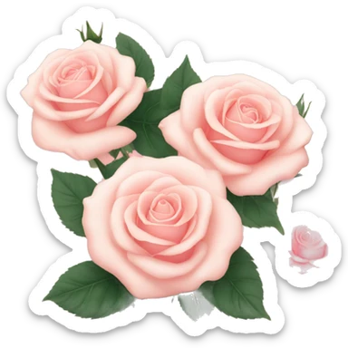 Light Pink roses and sun sticker