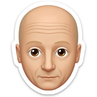 Manfredi Aliquò, Italian Actor (b.1958) with bald head sticker