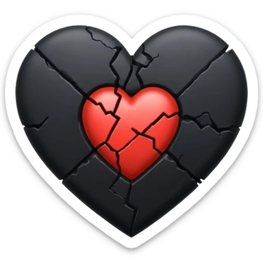 Corazón roto color negro  sticker