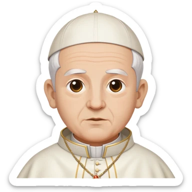 Leo Gorskey dressed in traditional pope attire, detailed, expressive sticker