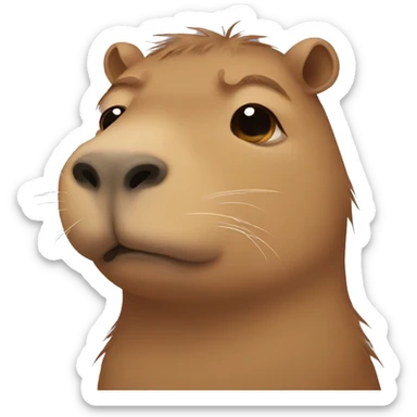 crying capybara sticker