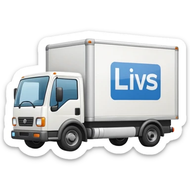 A delivery truck with boxes on the side, representing logistics, warehousing, and procurement. sticker