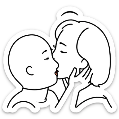 Black person making out with a white person sticker