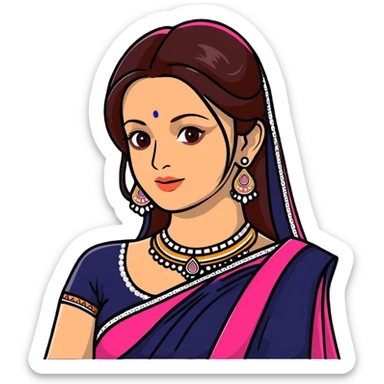 Aishwarya Rai in a lehenga, traditional Indian bridal outfit, jewelry sticker