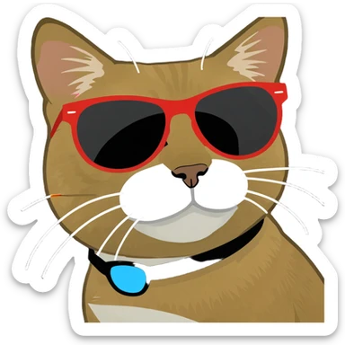 Cat with sunglasses sticker