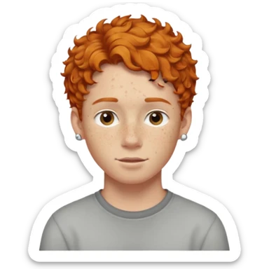 im short curly ginger haired young guy and also have earring on my left ear  sticker