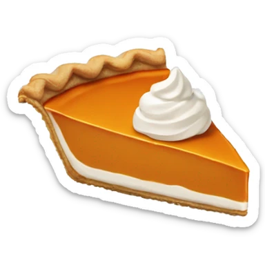 Pumpkin pie slice with whipped cream on top sticker