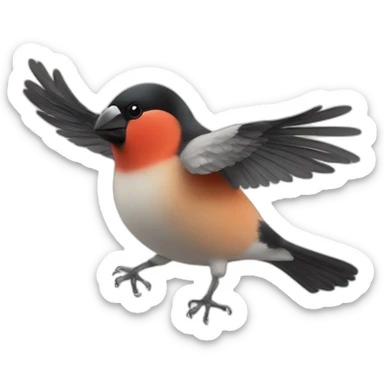 Bullfinch with a  thumb up sticker
