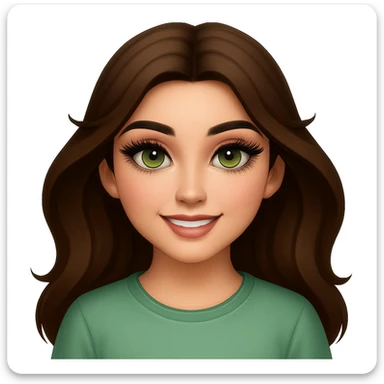 Make the eyebrows black, add a little light makeup, make the eyelashes long and thick, and add more shades to the green eye color (keep the OPhome emoji style) sticker