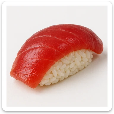 realistic tuna sushi with detailed rice and fish, isolated on white background sticker