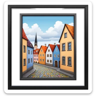 window looking out on german town sticker