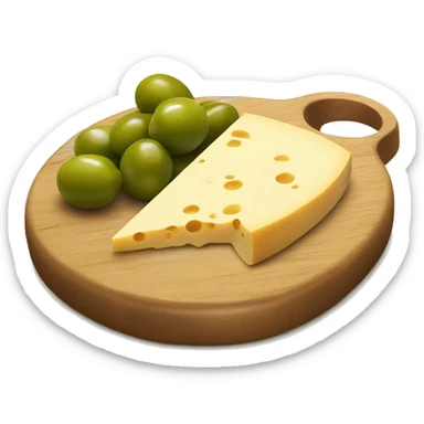 Cheese board with lots of green olives  sticker