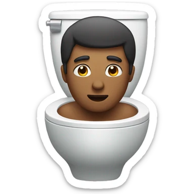 Man coming out of toilet  sticker