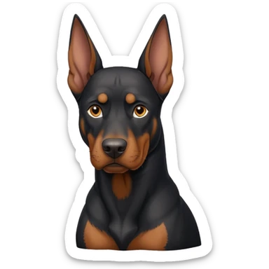 Dobermann hängeohren sticker