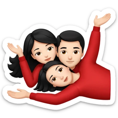 Девушка с большими симками голая лежит на спину , а на ней лежит голый мужчина с членом, лицом перед, держит её большую жопу. белое тело, волосы черные, только они дваем sticker