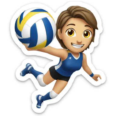 winning volleyball player sticker